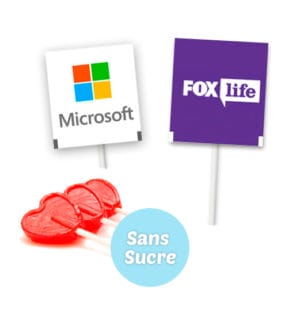 Sucettes en Coeur sans Sucre Personnalisées format standard