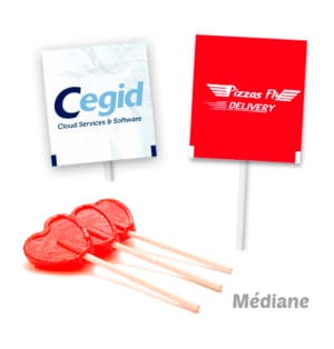 Sucettes en Coeur Personnalisées de taille moyenne