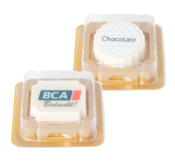 Bombón Personalizado de Chocolate Blanco con Praliné