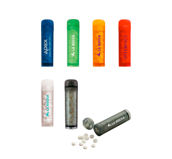 Dispensador Pesonalizado de caramelos en forma de tubo