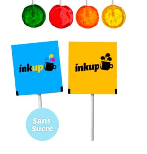 Sucettes Rondes Taille Standard Personnalisées (sans sucre)