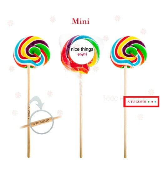 Sucette ronde multicolore Mini 50 mm